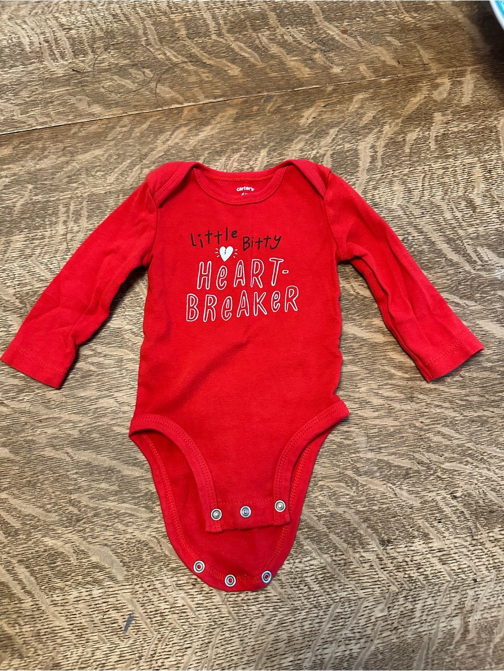Carter's Red 'Little Bitty Heartbreaker' Long-Sleeve Bodysuit